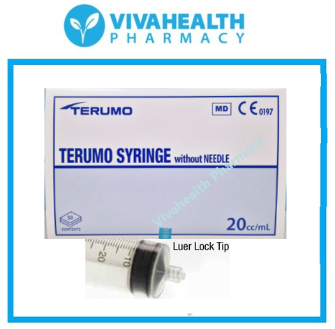 Terumo 20mL Luer Lock Syringes 50s