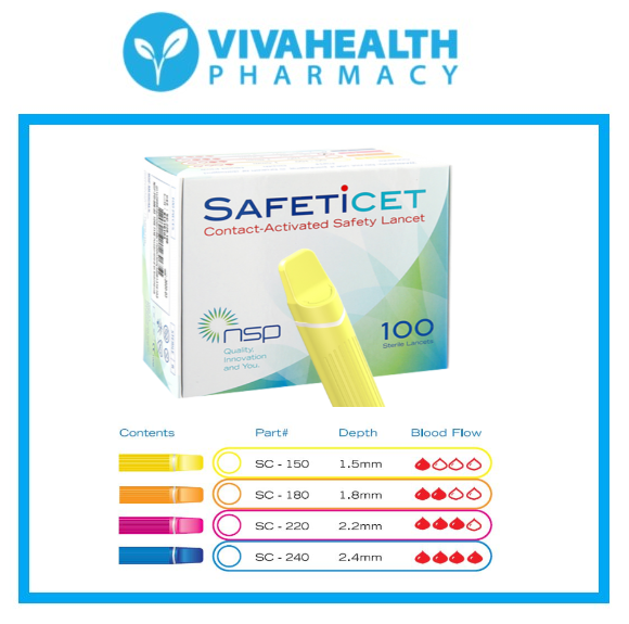 Safeticet Lancets - Yellow, 28G 100s