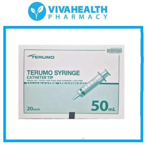 Terumo 50mL Catheter/Slip Tip Syringes 20s